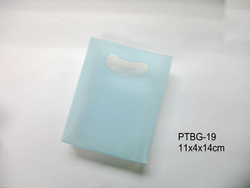 Fashionable Light Blue PVC Toiletries Travel Bag / Cosmetic Bag With Hand Hole