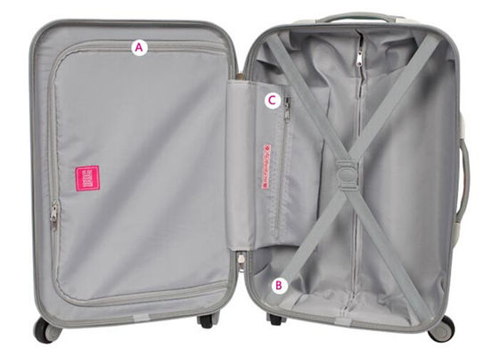 ABS PC hard shelled suitcases with removable wheels large luggage case